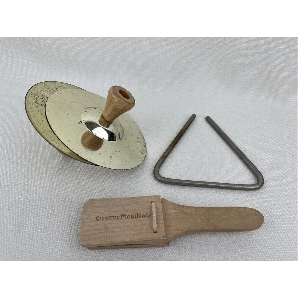 Vintage Kids Musical Instruments‎ - Cymbals, Triangle, Creative Clapper Children